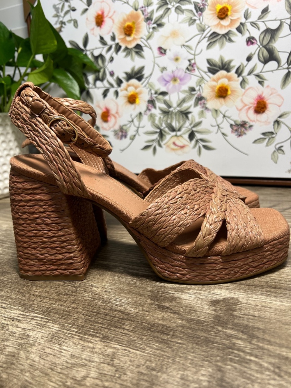 Marc Fisher Braided Platform Sandals in Tan - Picture 4 of 8